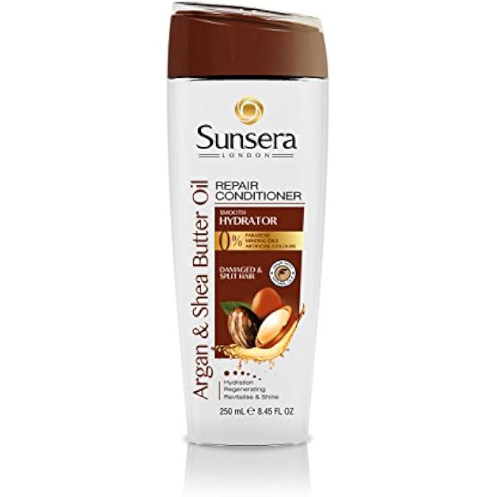 Sunsera Repair Conditioner with Argan and Shea Butter Oil for Damaged and Split Hair - 250 ml